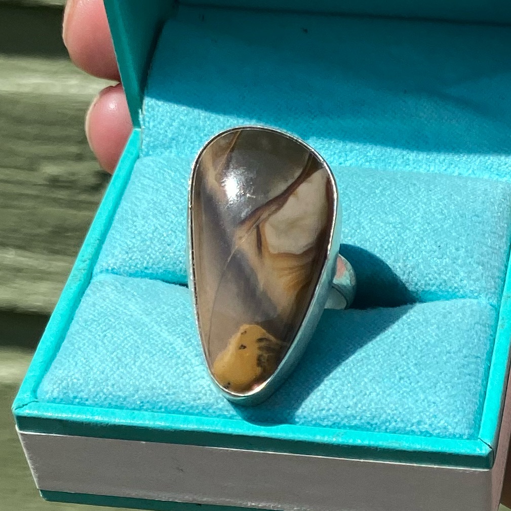 Mookakite Jasper Sterling Silver Handcrafted Ring Size 8 45$
